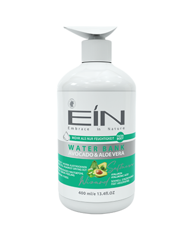 کرم مرطوب کننده دست، صورت و بدن واتر بانک حاوی هیالورونیک اسید و آلوئه‌ورا و آووکادو EIN