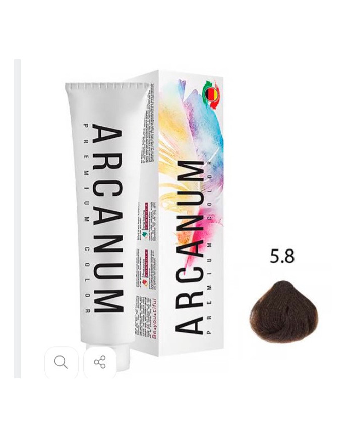 رنگ موی شماره 5.8 ارکانوم، یک رنگ قهوه‌ای شکلاتی روشن