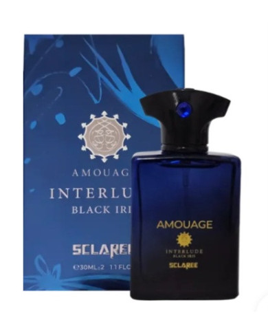 ادوپرفیوم مردانه اسکلاره Sclaree مدل آمواج اینترلود بلک ایریس Amouage Interlude Black Iris حجم 30 میلی لیتر طرح مارک